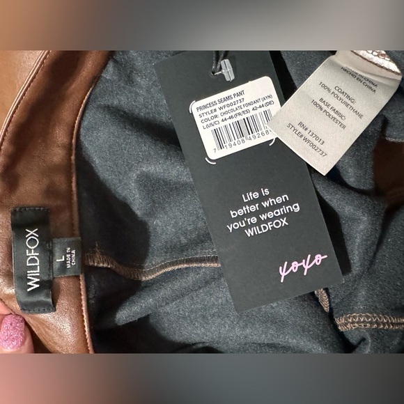 Wildfox Princess Seams Faux Leather Split Hem Pants - Picture 8 of 8